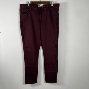 Kancan Women's Skinny Jeans Maroon Size 3XL Casual